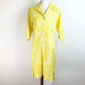 Vintage 60s Mod Dress 1X Shirt Bright Yellow